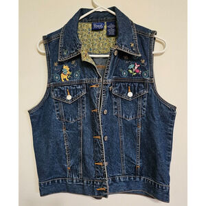 Vintage Disney Winnie The Pooh Women's Denim Vest Size M